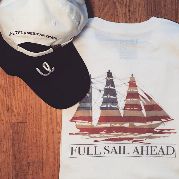 Full Sail Ahead- Live the American Dream Pocket Tee