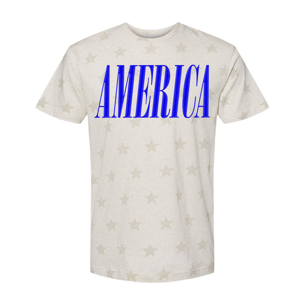 'America' Puff Design Stars T-Shirt