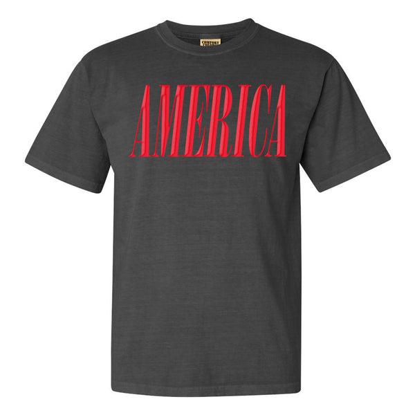 'America' Puff Design T-Shirt