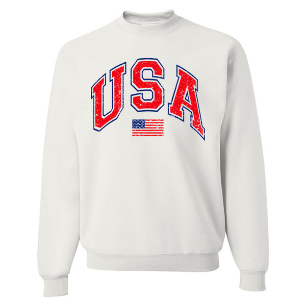 'Distressed USA' Crewneck Sweatshirt