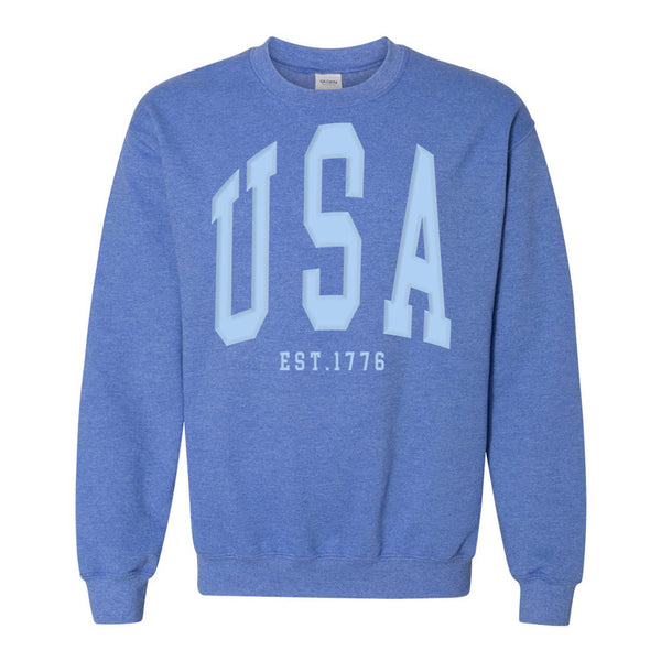 USA' Puff Design Crewneck Sweatshirt