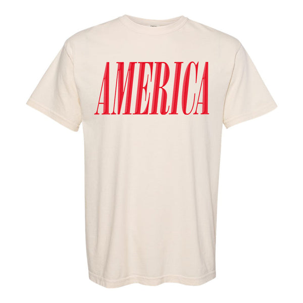 'America' Puff Design T-Shirt