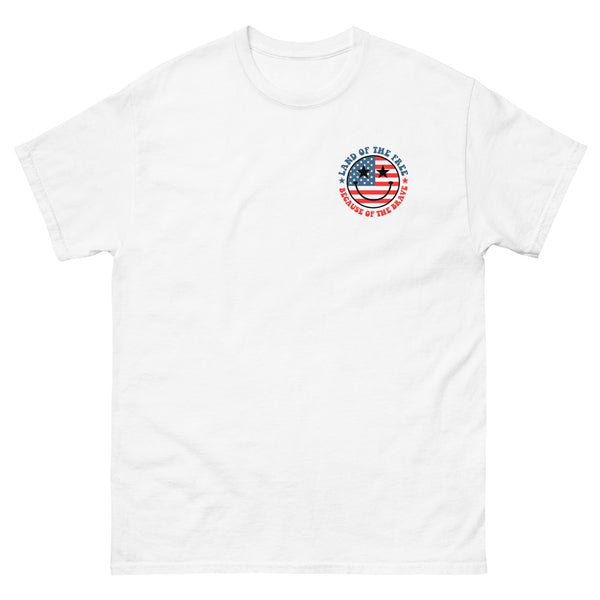 'Free & Brave Smiley Face' Basic T-Shirt