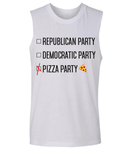 Pizza Party Tank Top- Funny election tank