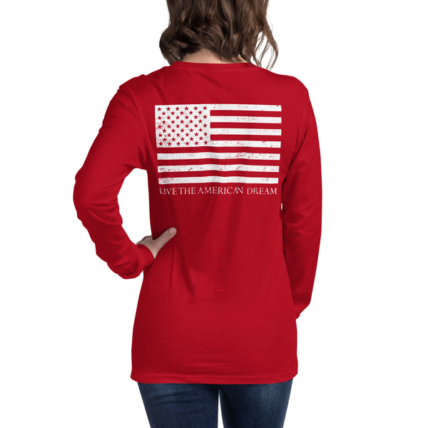 'Live The American Dream' Logo Long Sleeve Tee